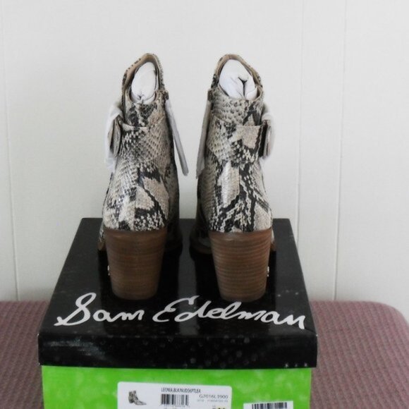 am Edelman Leonia Snakeskin Leather Boots - Picture 5 of 8